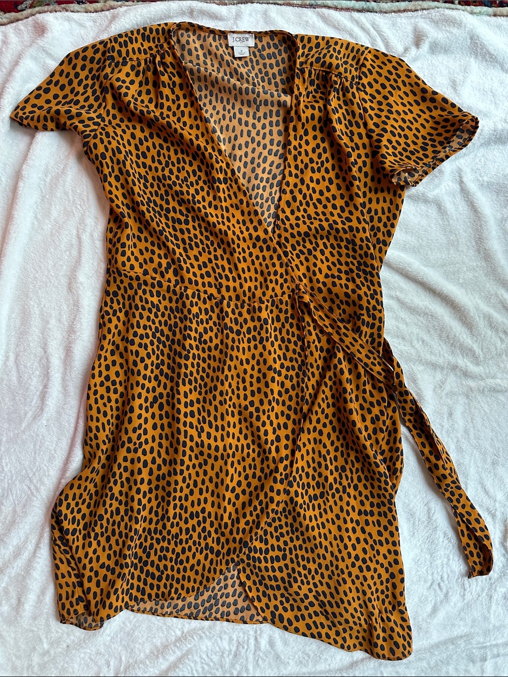 J. Crew mini Wrap Dress (cheetah print)